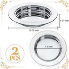 Bekith 2 Pack Communion Plates Stainless Steel Church Bread Trays Set Silver