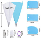 Piping Bags And Tips Set  100pcs 12 Inch Pastry Bags  Icing Bags Disposable For 