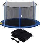 14ft 4 Pole Trampoline Safety Enclosure Net Round Replacement Bounce With Zipper