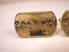 Embossed Floral Design   Gold Tone Quality Vintage Swank Cuff Links Simple