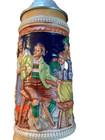 German Beer Stein Silver Pewter Lid Collector  18 Frohbeim Bier Das Lieben Wir