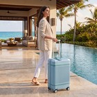 Paravel Aviator Carry-on Plus Spinner Suitcase Travel Luggage Marine Blue