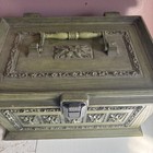 Vintage 70   s Max Klein Large Avocado Green Sewing Box Plastic W  Removable Tray