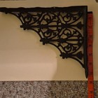 Pair Of Antique Very Ornate Black Cast Iron Shelf Brackets Br