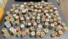 100 Vintage Wooden Spools From Sewing Thread  Most Still With Thread  Small Size