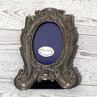 Vintage Silver Plated Ornate Victorian Oval Picture Frame Made In Hong Kong 4 5 