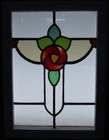 Old English Leaded Stained Glass Window Pretty Floral 16  X 21 75 