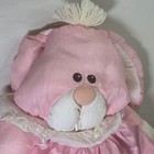 Vintage Fisher Price Puffalump Plush Bunny Rabbit Pink Dress 14  - Stained Read