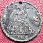 Love Token  t H G  On 1860 Seated Liberty Half Dollar 50c  68177