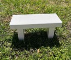 Rustic Shabby Chic Farmhouse Distressed White Solid Wood Step Stool  Rectangle