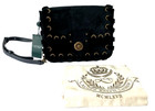 Ralph Lauren Nwt Luxurious Black Velvet   Gold Lace Up Crossbody Bag Msrp  228