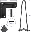 16  Hairpin Table Legs 4pcs Black Metal Furniture Legs Rubber Protectors