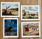 Vintage 1950s Jackson Grey Storey Western Art Prints     Complete Set Of 4     Rare