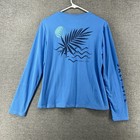 Salt Life Slx Uvapor Fishing Shirt Women Size Large Blue Graphic Print New