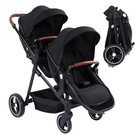 Double Stroller Track Tandem Stroller For Infant And Toddler  Foldable Pushchair