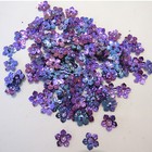 Sequins 5 Petal Embossed Cupped Flowers Party Purple  mixed  13mm  100 Pieces