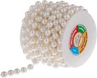 10mm Pearl Strands 9 Yds Of Lvory Fake Beads Garland Spool Roll With Stringed   