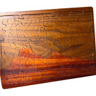 Vintage Wooden Jigsaw Puzzle Southwest Desert Landscape Hand Cut Wood 8x6