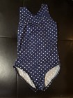 Bc Select Sportswear Gymnastics Leotard Girls Size Medium  m  Navy Polka Dots