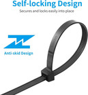12 Inch Black Zip Ties Heavy Duty 100 Pack  120 Lbs Tensile Strength  Premium Ny