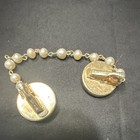 Vintage Gold Floral Double Dress Clip Sweater Guard W  Ivory Imitation Pearls