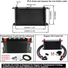 Universal Engine Transmission Oil Cooler   15 Rows An10 Filter Adapter Hose Kit