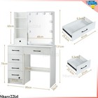Bedroom Vanity Table Set Led Mirror Makeup Desk With Storage Dressing Stool New