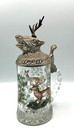 Glass Beer Stein Elk Deer Figural Top Broken Antlers Included As Is Wildlife