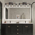 Bathroom Vanity Light Fixture rustic Wood Wall Light industrial 4-light