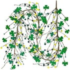  5 2 Ft Artificial St  Patrick s Day Garland Lucky Shamrock And Berry Garland 