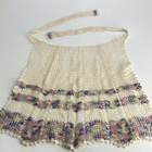 Vintage Hand Crochet Knit Apron Colorful Border Cottagecore Kitchen Decor Boho