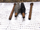 Antique Metal   Wood Textile Sewing Spindles Spools  2 With Thread  Lot Of 4