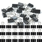 20 Pcs Black Metal Clamp Style Paper Clips - Assorted Shapes For Office Use
