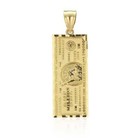10k Yellow Gold Million Dollar Bill Banknote Money Diamond Cut Charm Pendant