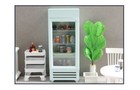 1  12 Dollhouse Decoration Mint Green Standing Single Door Refrigerator