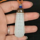 Chinese Exquisite Natural Hetian Jade Hand-carved Hollow Pendant Z12