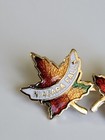 Niagara Falls Canada Travel Souvenir Lapel Pin Double Maple Leaves 