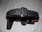 Vintage Black Leather  Duty Belt Basket Weave Gun Leather Ltd Ft Worth Tx Sz 34