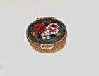 Vintage Mini Micro Mosaic Pill Boxl Floral  1 X  75 X  75 In