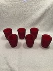 Vintage Ruby Red Hobnail Short Votive Candle toothpick Holders 2 5 tall