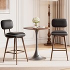 26    Swivel Bar Stools Set Of 2  Mid Century Pu Leather Counter Height Bar Chairs