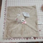 Kelly Baby Tan Bear Plush Lovey Rattle Security Blanket Pink Ribbon Bow Tags 14 