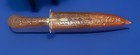 Vintage India Fixed Blade Knife Dagger Ornate Carved Wooden Handle   Sheath