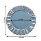 24 Dusty Blue Gold 13  Round Scalloped Trim Charger Plates Wedding Decorations