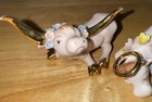 Vtg 2 Walker Hagen Renaker Style  Pink Bisque Bull   Cow Figurine As Is Japan