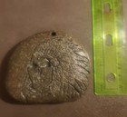 Carved Stone Pendant   Drilled Hole Native American Chief Profile Head