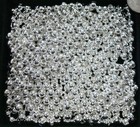 1000 Spacer Beads 5mm Smooth Round Silver Plt Lrg Hole Jewelry Beads Fpb191c