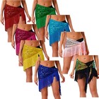 Womens Skirt Tassel Miniskirt Bommel Hip Scarf Festive Dancewear Shorts Dance