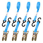 Made In Usa - 4 Pack Heavy Duty Motorcycle Ratchet Tie Down Straps  12  X 1 