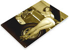 Tin Sign Work Heels Pin-up Hot Rod Girl Auto Shop Garage Cave A010